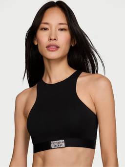Victoria's Secret - Women Black Solid/Plain Cotton Blend T-Shirt Bra