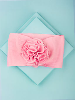 Arendelle - Baby Pink Cotton Big Flower Head Band for Babies [AHA272]