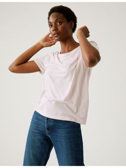 Marks & Spencer - Pink Crew Neck Relaxed T-Shirt