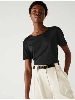 Marks & Spencer - Black Relaxed Short Sleeve T-Shirt