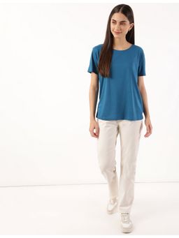 Marks & Spencer - Blue Relaxed Fit Crew Neck Tee