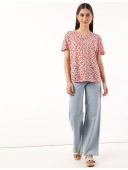 Marks & Spencer - Pure Poly Floral Print Crew Neck T-Shirt