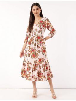 Marks & Spencer - Pink Pure Cotton Floral Print V-Neck Dress (Set of 2)