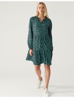 Marks & Spencer - Blue Printed Knee Length Shirt Dress