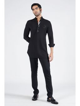 S&N by Shantnu Nikhil - Black Slim Fit Kurta