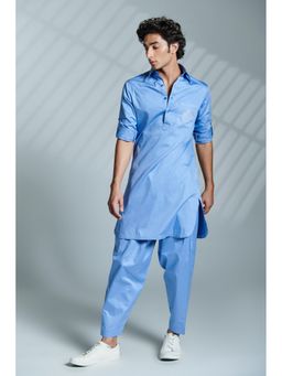S&N by Shantnu Nikhil - Men Light Blue Kurta