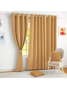 Story@Home - Mustard Blackout 300 Gsm Polyester 3 Piece Curtains