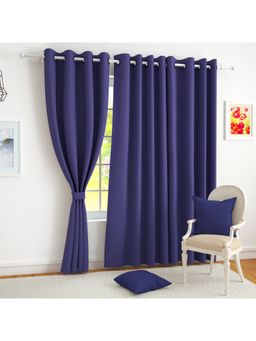 Story@Home - Purple Blackout 300 Gsm Polyester 3 Piece Curtains