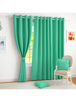 Story@Home - Sea Green Blackout 300 Gsm Polyester 3 Piece Curtains