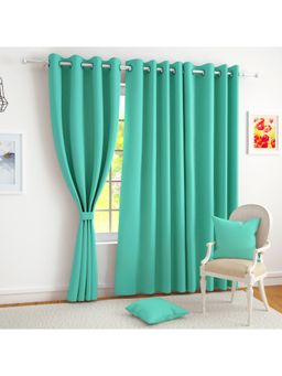 Story@Home - Mint Green Blackout 300 Gsm Polyester 3 Piece Curtains
