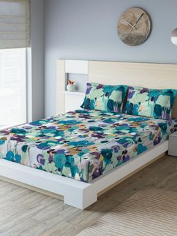 Ddecor Live Beautiful - DDECOR - Zephyr 100% Cotton Double Bedsheet with 2 Pillow Covers, King Size, Turqouise