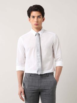 Arrow - White Mens Manhattan Slim Fit Pure Cotton Shirt