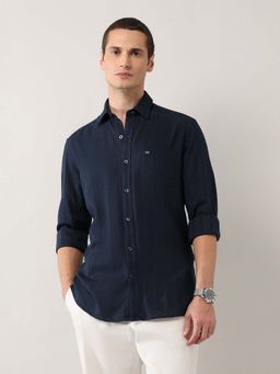 Arrow Sports - Blue Sport Mens Slim Fit Dobby Shirt