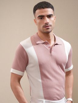 LOCOMOTIVE - Premium Men Knitted Textured Polo Neck Relaxed Fit T-Shirt