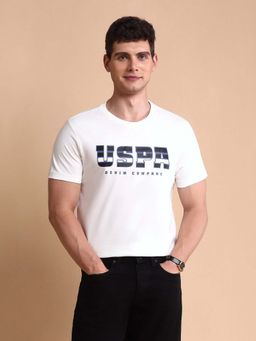 U.S. Polo Assn. Denim Co. - White Mens Brand Muscle Fit T-Shirt