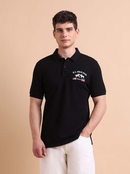 U.S. Polo Assn. Denim Co. - Black Mens Brand Muscle Fit Polo T-Shirt
