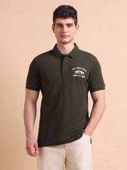 U.S. Polo Assn. Denim Co. - Green Mens Brand Muscle Fit Polo T-Shirt