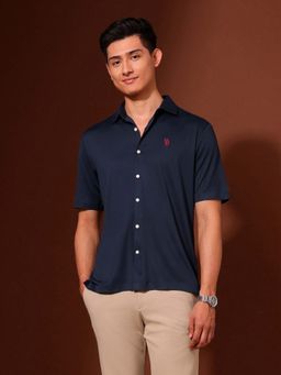 U.S. POLO ASSN. - Blue Mens Tailored Fit Working Holiday Shirt