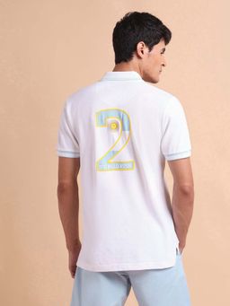 U.S. POLO ASSN. - White Mens Slim Fit Iconic Number Polo T-Shirt