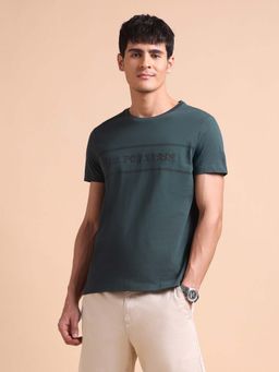 U.S. POLO ASSN. - Teal Mens Brand Embossed Slim Fit T-Shirt