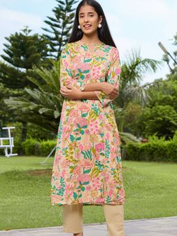 Pretty Pallu - Sunlit Garden Multi-Color Kurta with Pant (Set of 2)