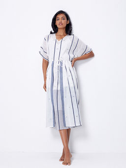 Ancestry - White Printed Kaftan Dress