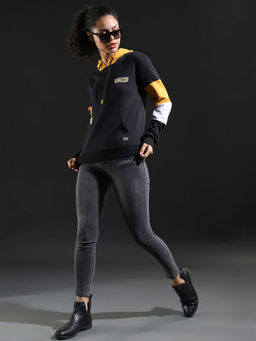 PINACOLADA - Black Women Colorblock Stylish Casual Sweatshirts