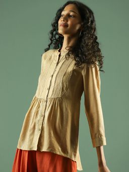 Aarke Ritu Kumar - Beige Lurex Kurti
