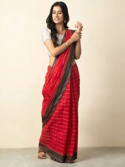 Fabindia - Cotton Woven Checks Sari