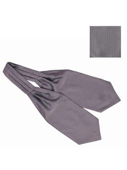 The Tie Hub - Endless Grey Geometric Cravat and Pocket Square Combo For Men