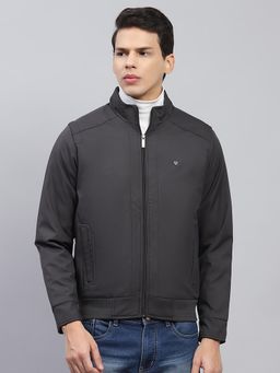 Monte Carlo - Mens Black Solid High Neck Full Sleeve Jacket