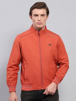 Monte Carlo - Mens Rust Solid High Neck Full Sleeve Jacket