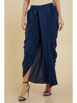 Soch - Women Navy Blue Rayon Solid Dhoti