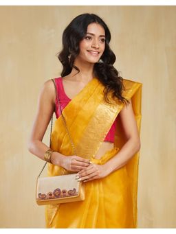 Fabindia - Beige Silk Blend Clutch (Large)