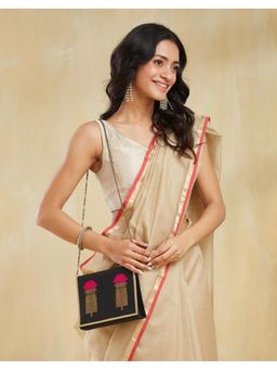 Fabindia - Black Silk Blend Clutch (Large)