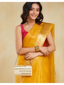 Fabindia - Beige Silk Blend Clutch (Small)