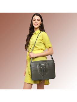 VENEER - Green Casual Women Laptop Compartment Fit-14 inch Laptop Bag (Medium)