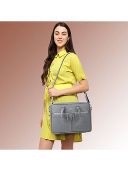 VENEER - Grey Casual Women Laptop Compartment Fit-14 inch Laptop Bag (Medium)