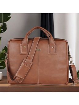 VENEER - Tan Unisex Casual Laptop Compartment Fit-15.5 inch Laptop Bag (Medium)