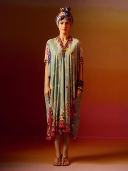 Saundh - Zola Kaftan Dress- Blue