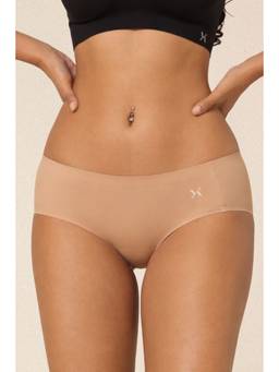 Krvvy - Beige Breeze Seamless Mid-Waist with Ventilation Holes Panty