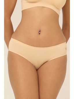 Krvvy - Beige Low Waist Seamless Mid Coverage Ventilation Holes Bikini Panty