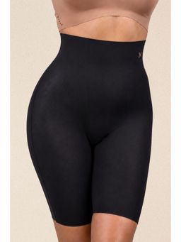 Krvvy - Women Black Seamless Mid-Thigh Shapewear Shorts