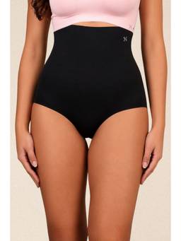 Krvvy - Women Black Waist and Tummy High-Rise Shapewear