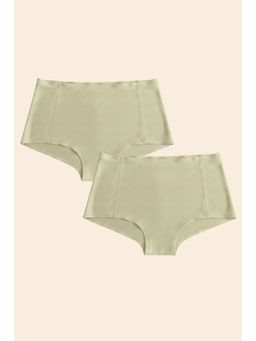 Krvvy - Women Seamless High Coverage Lightweight & Breathable Boyshorts Green (Pack of 2)