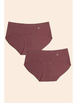 Krvvy - Women Rose Pink Low-Rise Seamless Hipsters (Pack of 2)