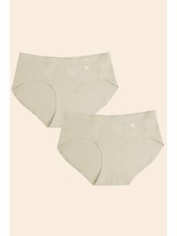 Krvvy - Women Light Green Low-Rise Seamless Hipsters (Pack of 2)