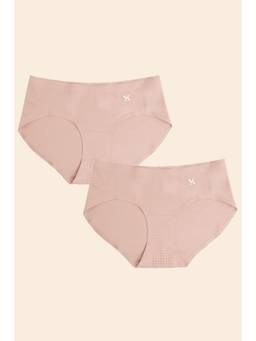 Krvvy - Women Light Pink Low-Rise Seamless Hipsters (Pack of 2)