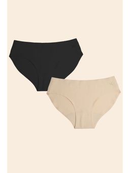 Krvvy - Premium Seamless Bikini Underwear Low Rise Panties Set of 2 with Cotton Gusset