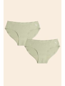 Krvvy - Premium Seamless Bikini Underwear Low Rise Panties Set of 2 with Cotton Gusset